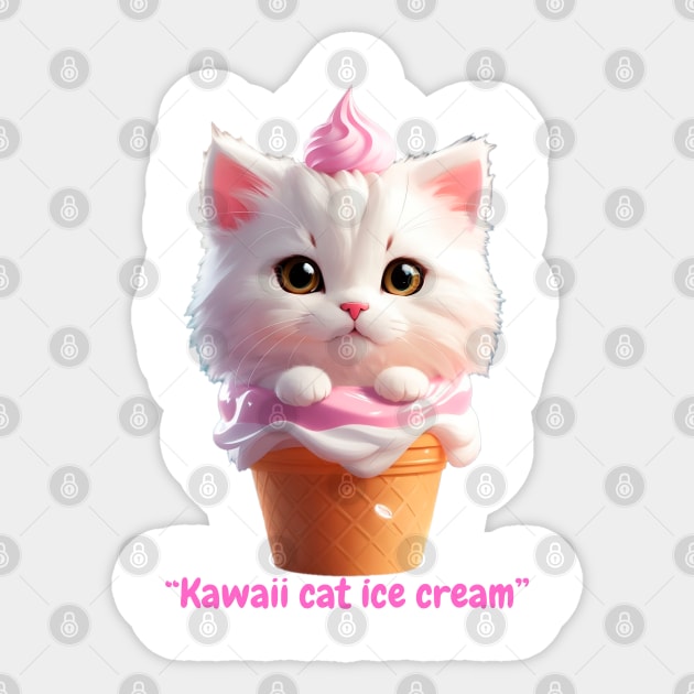 Purr-fectly Adorable Cat-tastic Ice Cream Sticker by SleekBlends